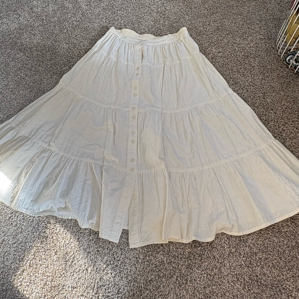 Elegant Long Cream Skirt